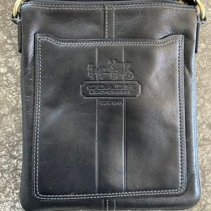 Coach Vintage Black Leather Crossbody Messenger Bag, Style C0869-41552